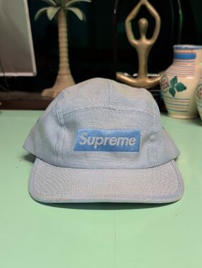Supreme Light Blue Box Logo 5-Panel Camp Cap
